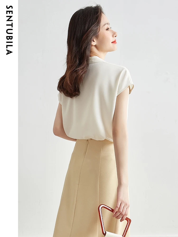 SENTUBILA Elegant Summer Chiffon Blouses For Women