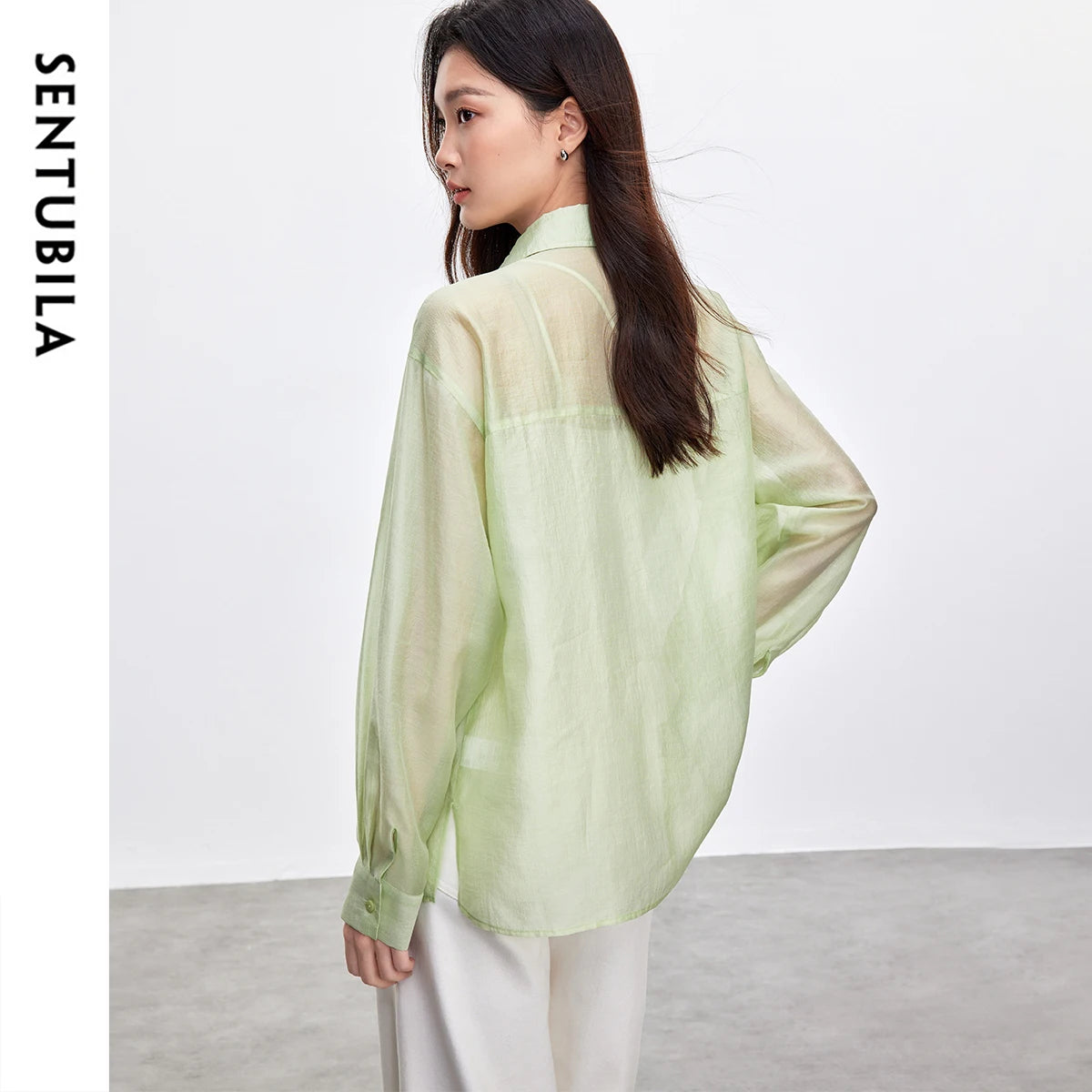 SENTUBILA 2025 New Lyocell Women's Shirt Basic